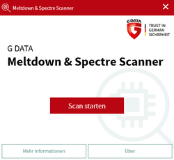 Programmbildschirm des Meltdown und Spectre Scanners