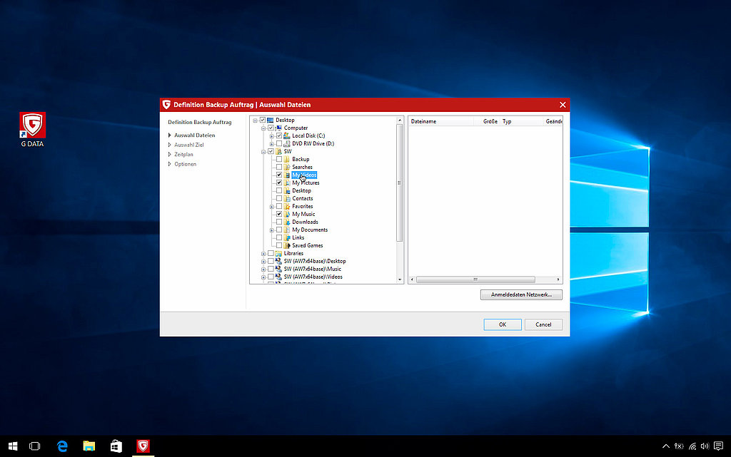 Schritt 3: Ordner-Auswahl