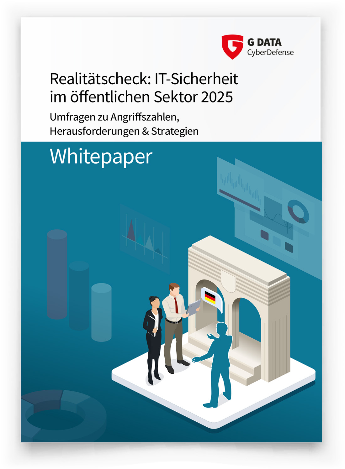 Titelbild des Whitepapers "Realitätscheck: IT-Sicherheit im öffentlichen Sektor 2025"