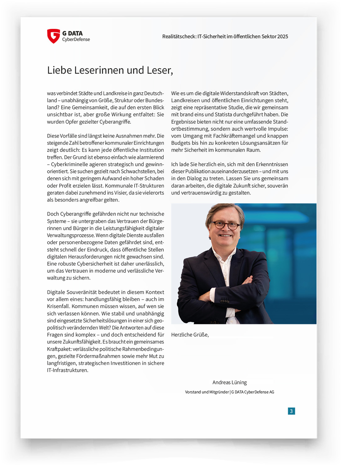 Vorwort des Whitepapers "Realitätscheck: IT-Sicherheit im öffentlichen Sektor 2025"