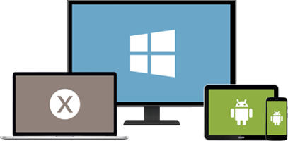 Bild mit Windows, Mac und Android Gerät