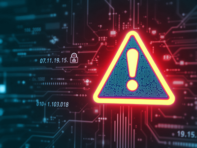 Warnschild als Symbol für Sicherheitslücken